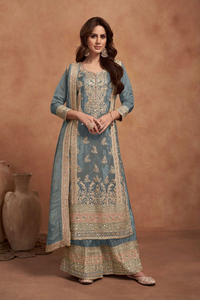 Nazia By Gulkayra Real Simar Silk Palazzo Readymade Suits Wholesale Market In Surat 